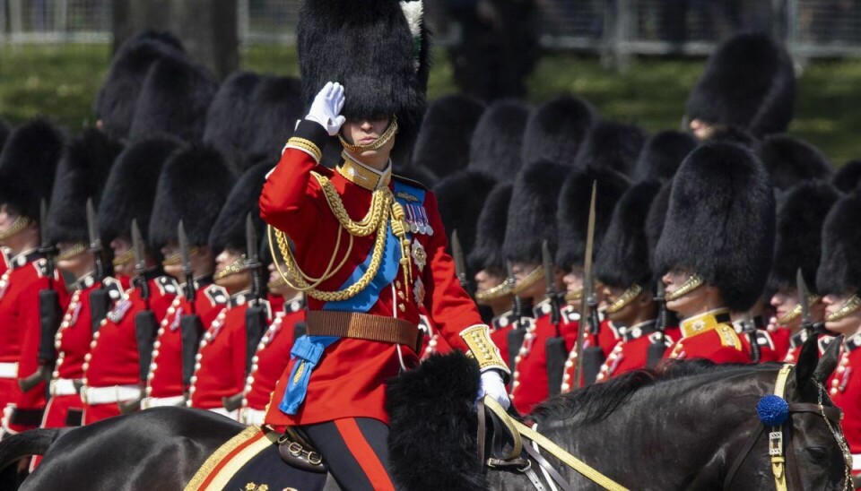 Prins William inspicerer tropperne højt til hest.