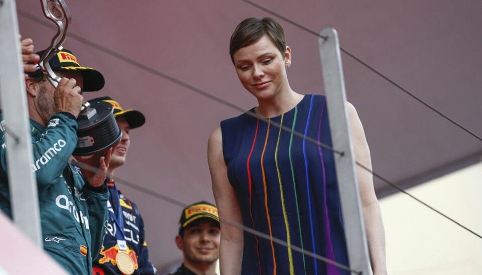 Fyrstinde Charlene ved søndagens Formel 1 Grand Prix i Monaco