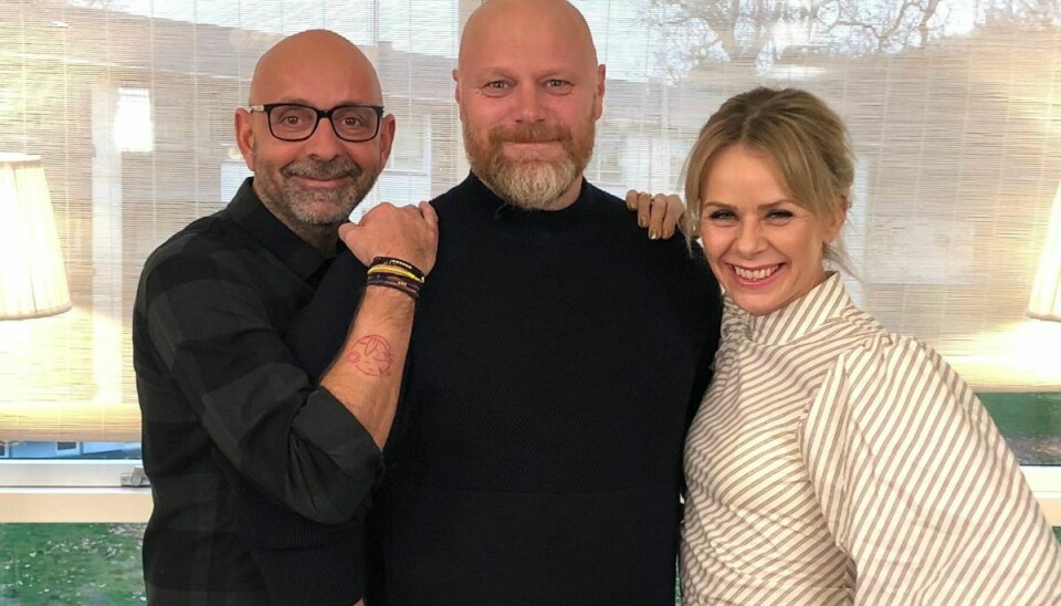 Mads Steffensen og Flemming Møldrup ses her sammen med Anne Glad, som de tidligere danne trio med i DR's populære 'Kender du typen'.