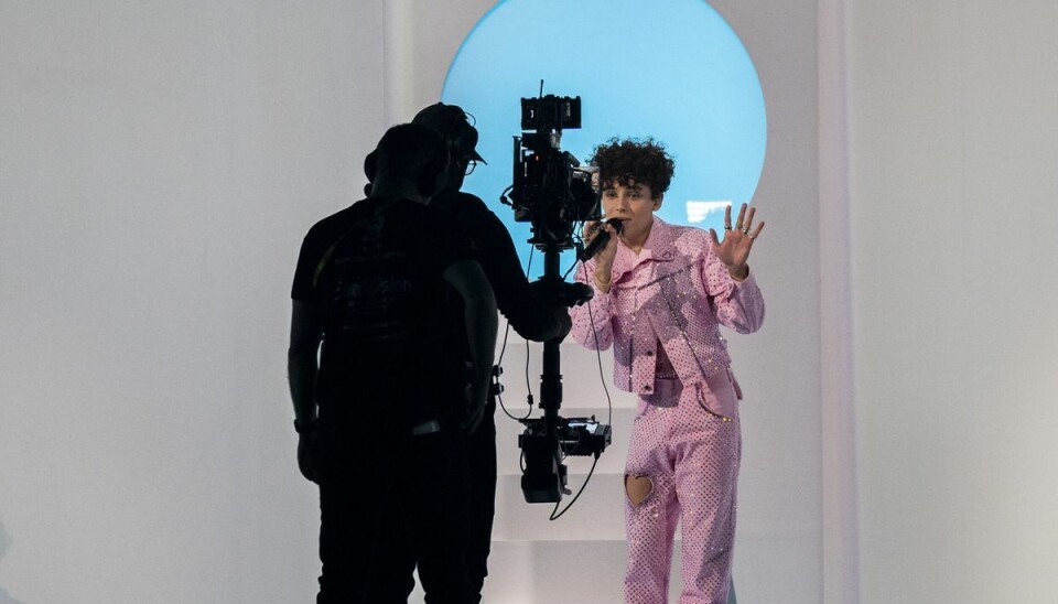 Den danske deltager Reiley under generalprøven til den anden semifinale i årets Eurovision i Liverpool Arena. Den danske deltager Reiley under generalprøven til den anden semifinale i årets Eurovision i Liverpool Arena.