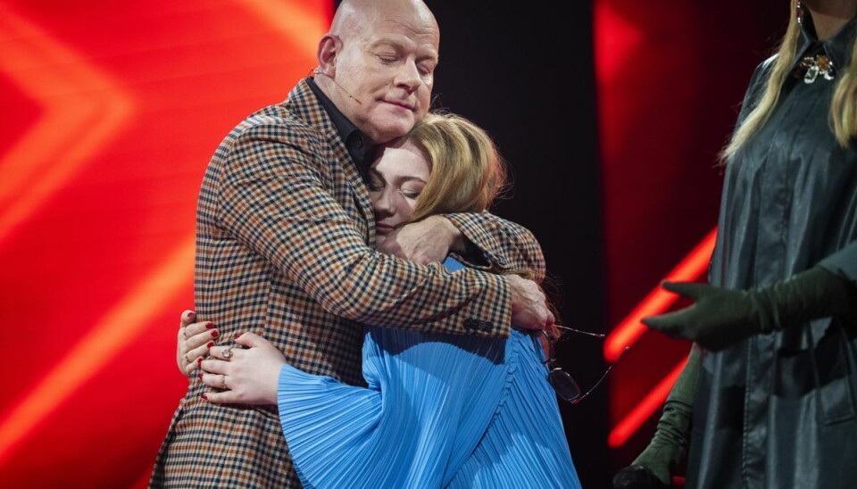 Clara Nedergaard og Thomas Blachman. X Factor liveshow 5 i Brøndby fredag den 17. marts 2023. Clara Nedergaard og Thomas Blachman. X Factor liveshow 5 i Brøndby fredag den 17. marts 2023.