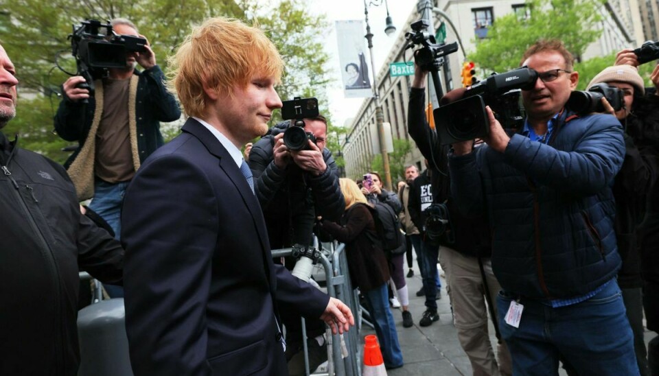 Musikeren Ed Sheeran ses her forlade retsbygningen på Manhattan i New York City tirsdag.