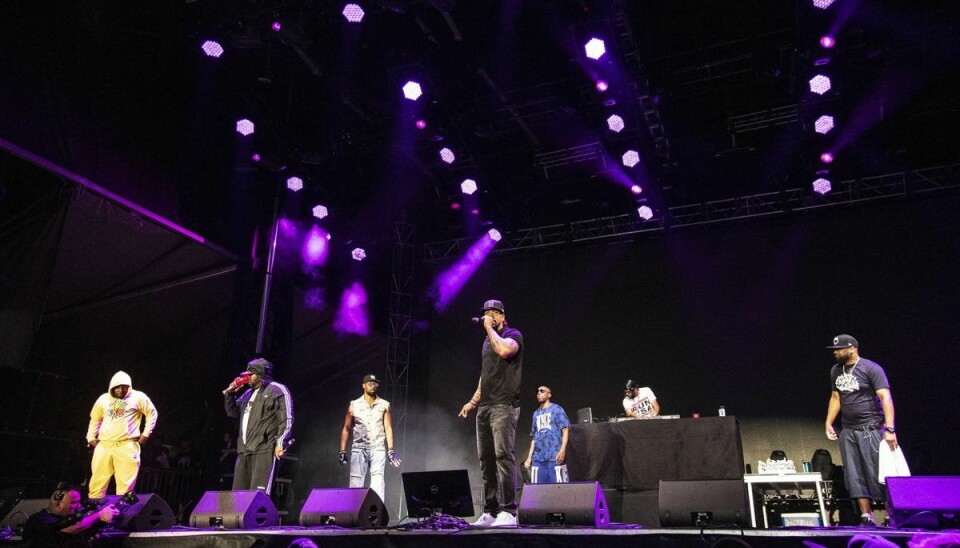 Hiphopgruppen Wu-Tang Clan optræder den 3. juni i Royal Arena i København sammen med hiphopperen Nas. Her ses gruppen ved festivalen KAABOO, der afholdes i Californien, i 2019. (Arkivfoto).