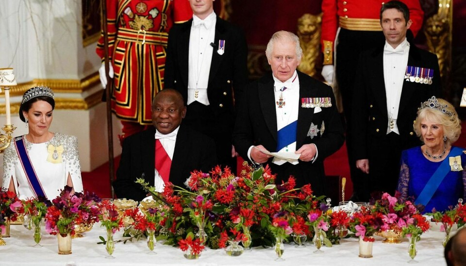 Fra statsbanketten på Buckingham Palace. Fra statsbanketten på Buckingham Palace.