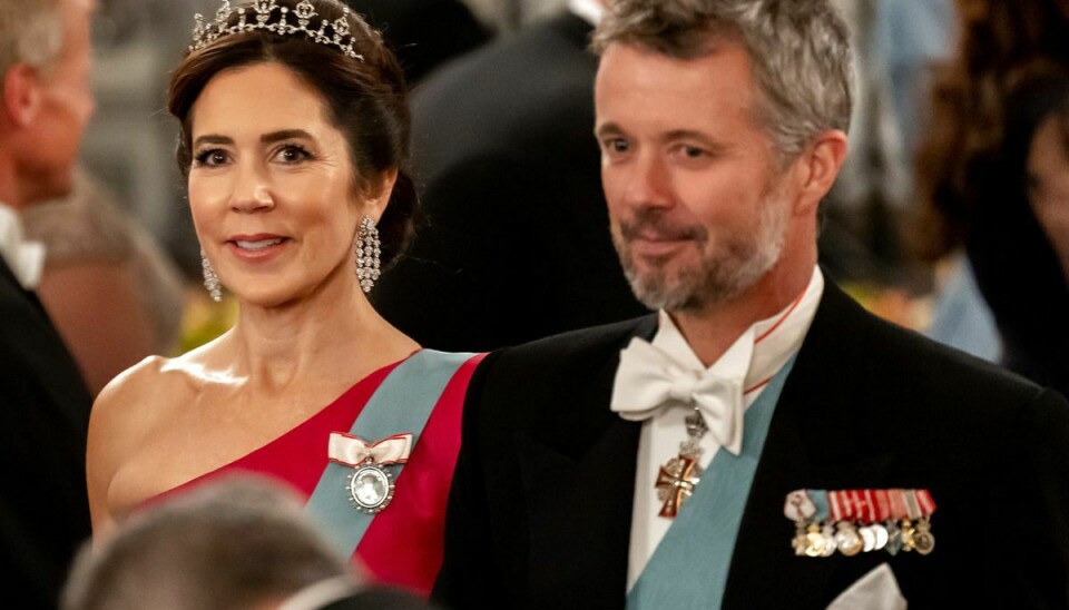 Kronprinsesse Mary og Kronprins Frederik til aftenselskab på Christiansborg Slot under fejringen af dronningens 50-års regeringsjubilæum i København, fredag den 23. september 2022..