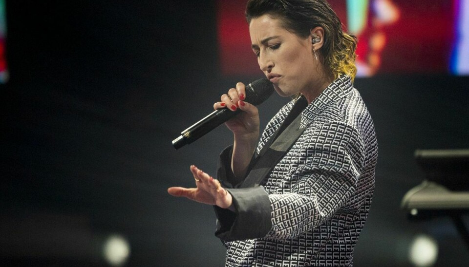 Drew Sycamore ses her optræde under X Factor-finalen i 2021.