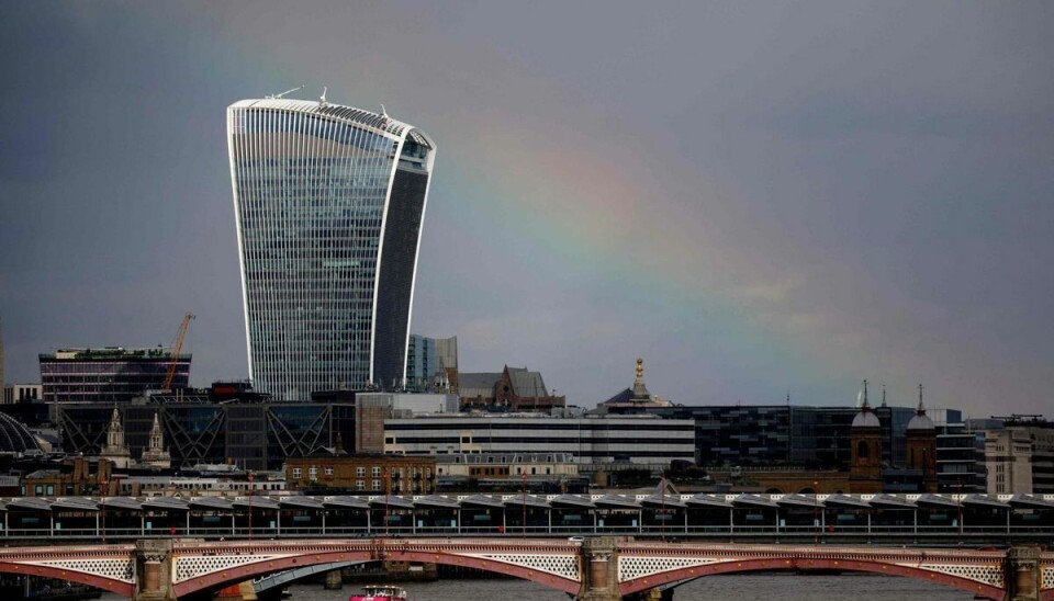 Den karakteristiske 'The Walkie Talkie'-bygning i London. Den karakteristiske 'The Walkie Talkie'-bygning i London.