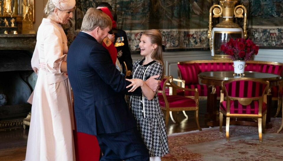 Glæden var til at få øje på hos kong Willem-Alexander og prinsesse Estelle, da de mødtes på slottet i Stockholm tirsdag.