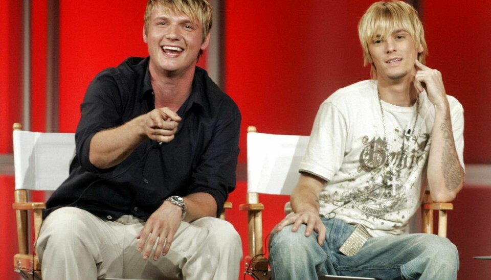 Her ses Nick Carter (til venstre) og lillebror Aaron Carter (til højre) i deres daværende reality-tv-program 'House of Carters' på E! Networks i juli 2006.