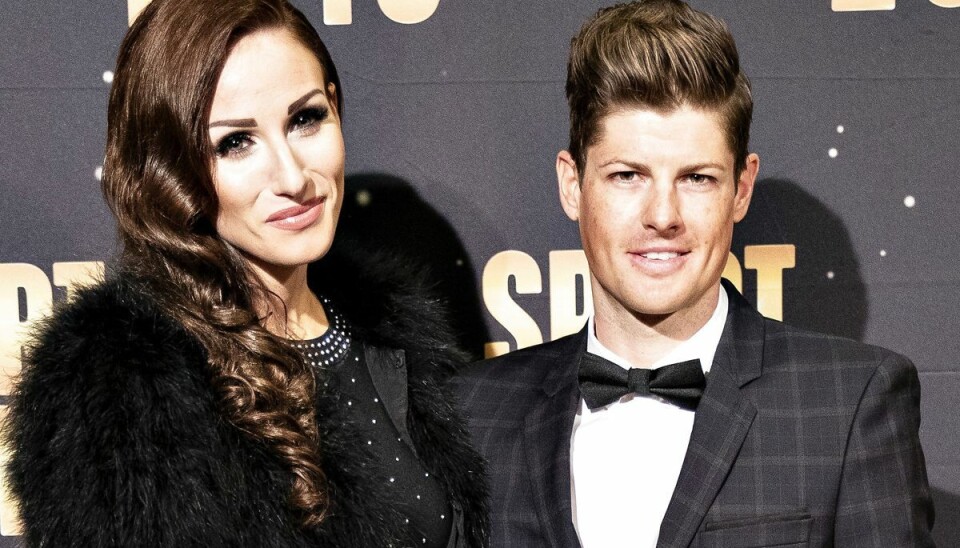 Jakob Fuglsang og fru Loulou ses her på den røde løber før DR's Sport 2019 show i Jyske Bank Boxen i Herning.