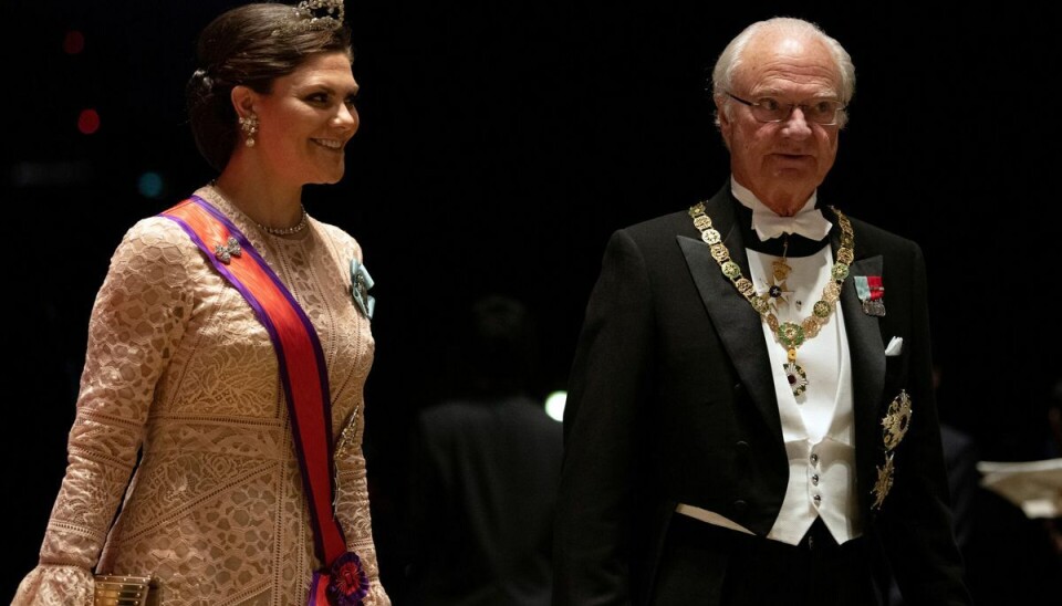 Svenske kong Carl Gustaf og kronprinsesse Victoria.