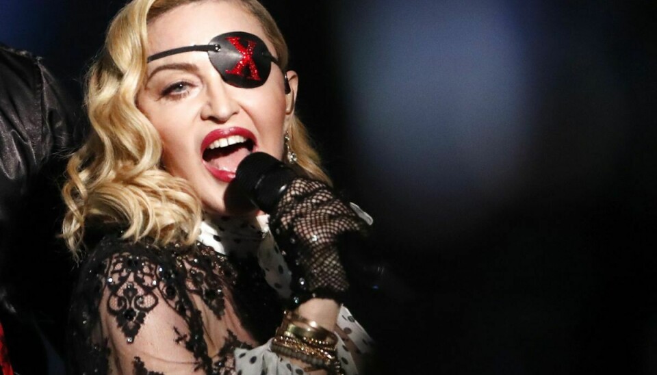 Madonna ses her på scenen ved Billboard Music Awards - Show i Las Vegas i 2019.