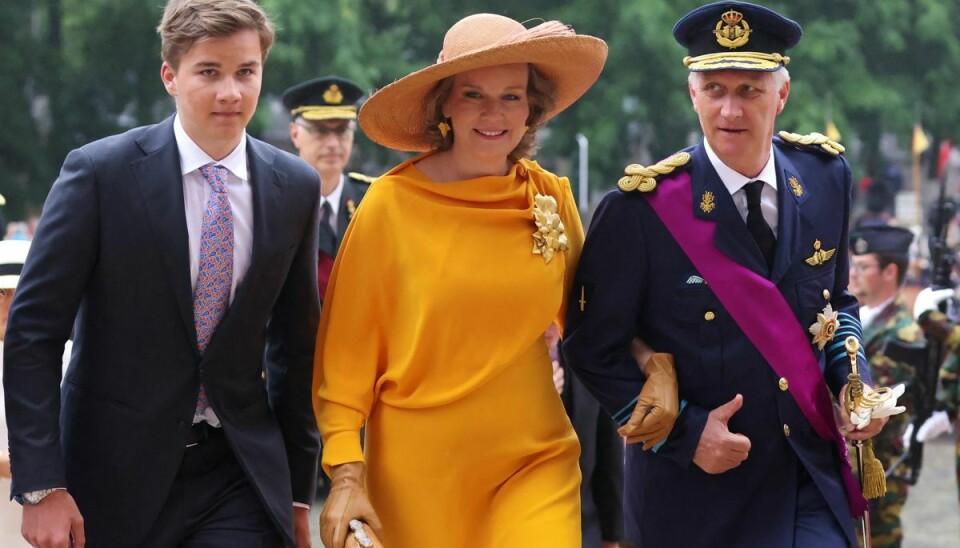 Nu 19-årige prins Gabriel ses her sammen med sine forældre, kong Philippe og dronning Mathilde.