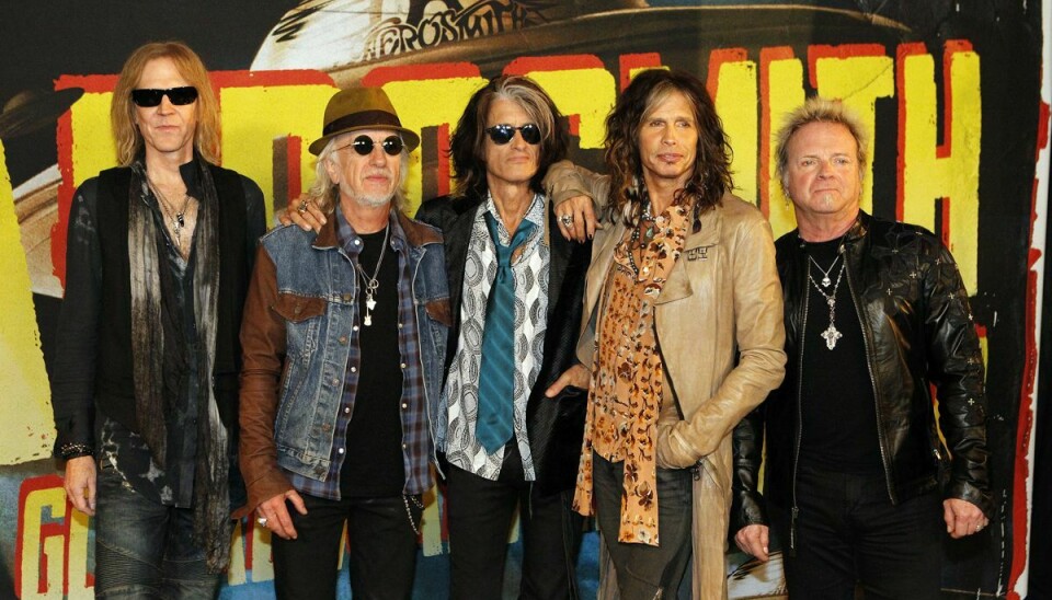 Aerosmith: Tom Hamilton, Brad Whitford, Joe Perry, Steven Tyler og Joey Kramer