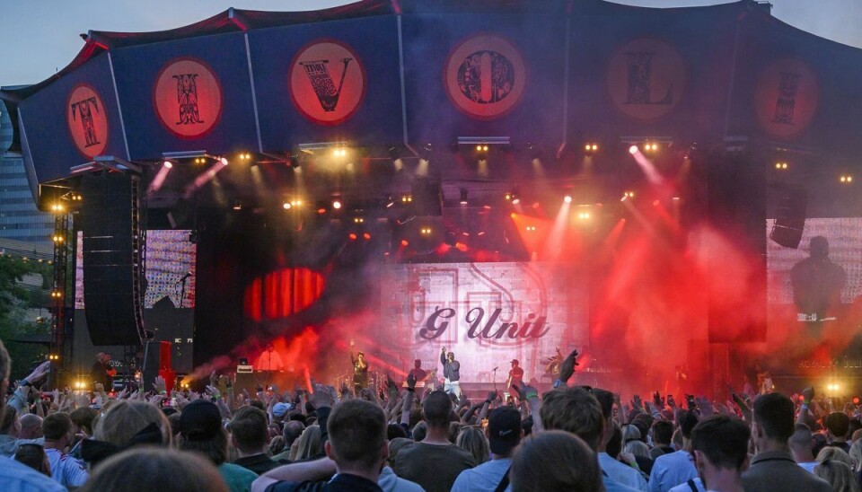 Den amerikanske rapper 50 Cent gav sidste år Fredagsrock-koncert i Tivoli i København. (Arkivfoto). Den amerikanske rapper 50 Cent gav sidste år Fredagsrock-koncert i Tivoli i København. (Arkivfoto).