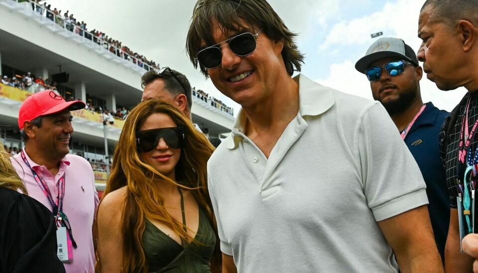 Tom Cruise og Shakira ses her sammen til Formel 1 Grand Prix i Miami, Florida, sidste weekend.