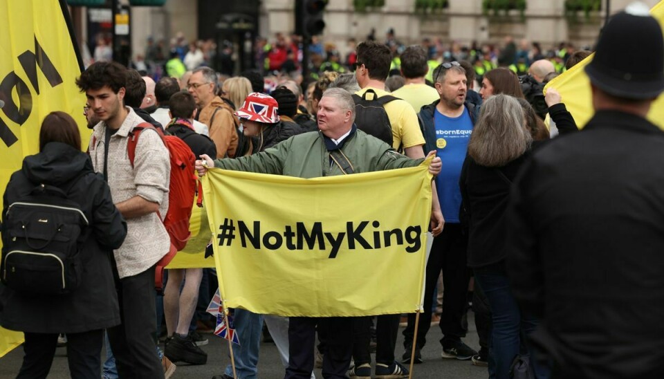 Organisationen Republic kræver en afskaffelse af det britiske monarki. Medlemmerne demonstrerer lørdag i London.