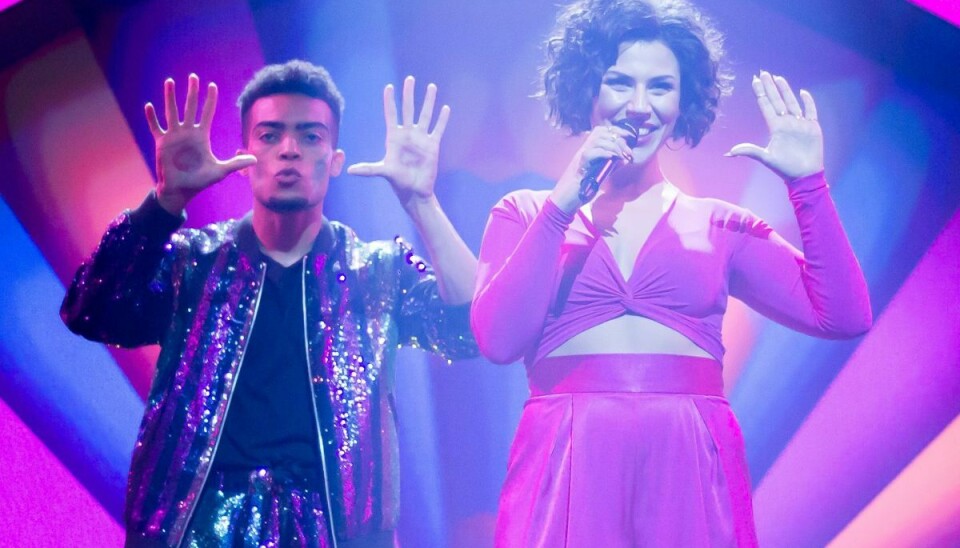 Jasmin Gabay ses her ved Dansk Melodi Grand Prix, hvor hun deltog med nummeret 'Kiss Like This'.