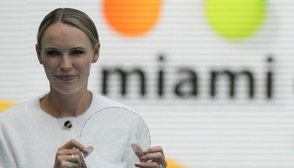 Caroline Wozniacki ses her ved Miami Open den 30. marts, hvor hun blev optaget i 'The Orange Bowl Tennis Hall of Fame'.