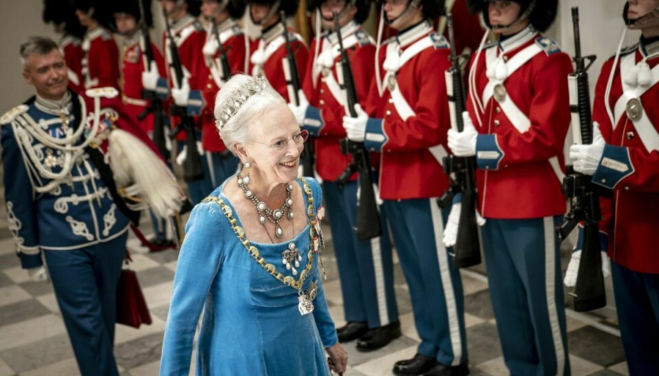 Dronning Margrethe ankommer til gallamiddag på Christiansborg Slot under fejringen af dronningens 50-års regentjubilæum i København søndag den 11. september 2022.