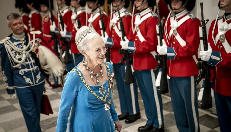 Dronning Margrethe ankommer til gallamiddag på Christiansborg Slot under fejringen af dronningens 50-års regentjubilæum i København søndag den 11. september 2022.