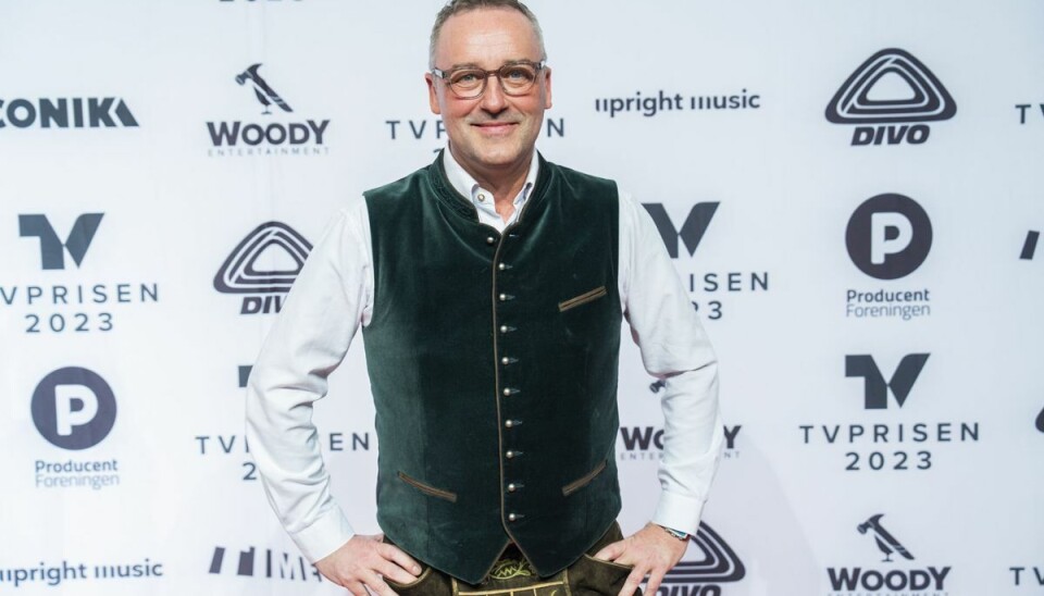 50 og klar til tv-fest iført lederhosen. - Det var bare en lidt sjov ting for nogle år siden. Men nu er jeg fanget i min egen joke. Så det er fast tradition, lyder det fra Peter Ingemann.