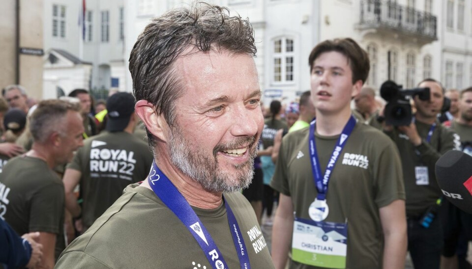 Kronprins Frederik og prins Christian efter de har gennemført 'Royal Run' i København i 2022.