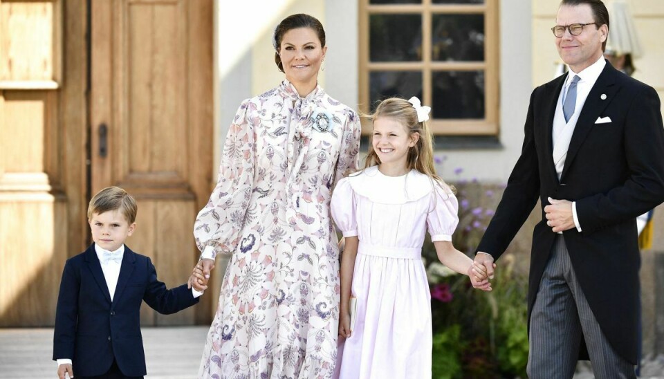 Halvandet år efter brylluppet blev kronprinsesse Victoria og prins Daniel forældre for første gang, da datteren, prinsesse Estelle, der i dag er ti år gammel, kom til verden. I 2015 udvidede de familien med prins Oscar, som i dag er seks år. (Arkivfoto).