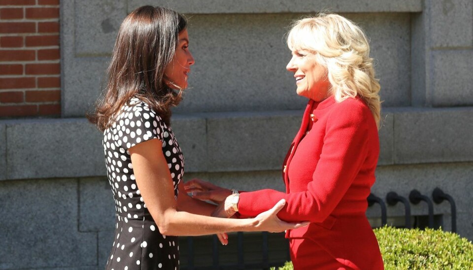 Dronning Letizia (tv) tager imod Jill Biden på Zarzuela-paladset