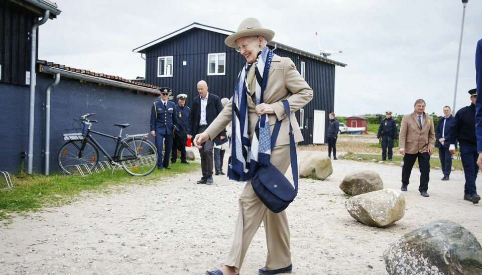Dronning Margrethe ankommer til frokosten på havnen.
