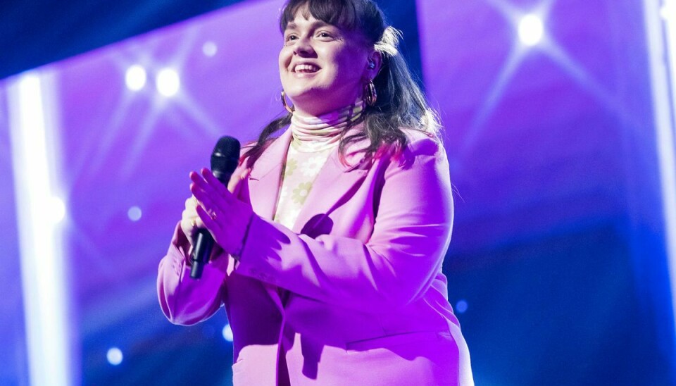 Tina Mellemgaard ses her ved X Factor finalen den 8. april.