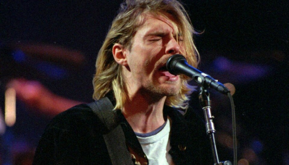Kurt Cobain på scenen i hjembyen Seattle i december 1993, omkring fem måneder inden sin død.