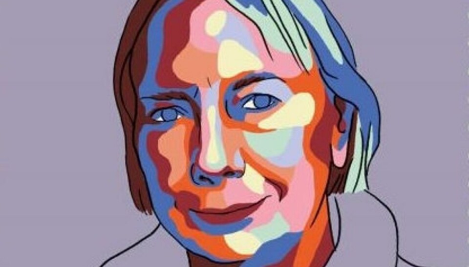 Tine Bryld kommer fra torsdag den 19. maj på dette frimærke. (PR-foto). Tine Bryld kommer fra torsdag den 19. maj på dette frimærke. (PR-foto).