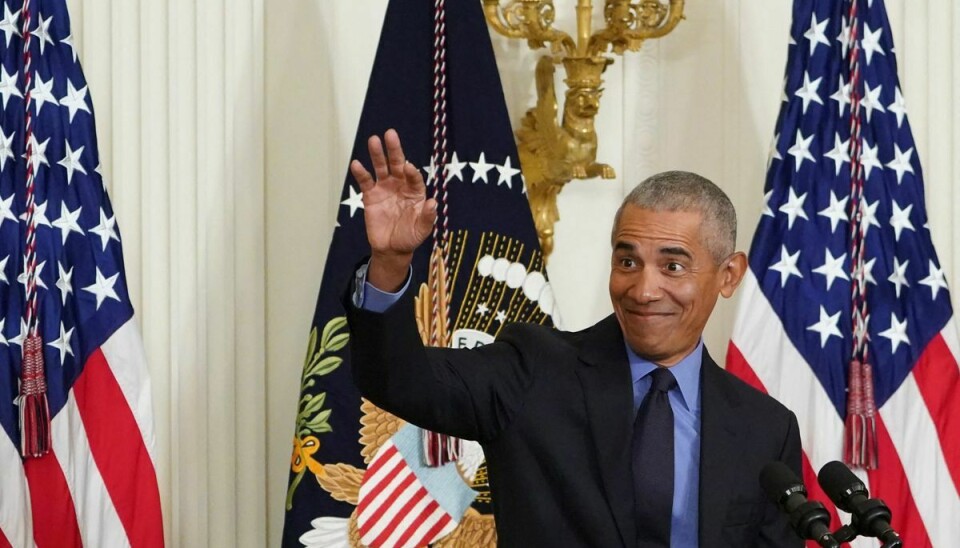 Barack Obama ses her under tirsdagens besøg i Det Hvide Hus.