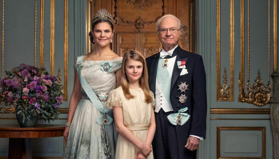 Tre generationer - kronprinsesse Victoria, prinsesse Estelle og kong Carl Gustaf