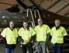 Her ses Lilleholt med forsvarsminister Morten Bødskov (S) og medlemmer af Forsvarsudvalget Peter Seier Christensen (NB), Niels Flemming Hansen (KF) på Almegårds kaserne, Bornholm