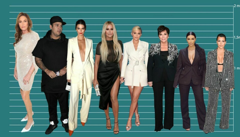 I mange år har du kunnet følge Kardashian-familien. Nu får du svaret på hvor høje og lave de egentlig er.