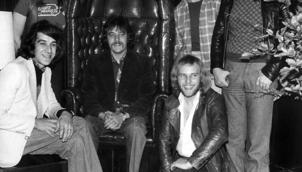 Procol Harum i Danmark i 1975. Gary Brooker ses siddende i stolen.
