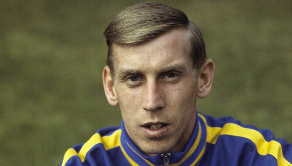 Den svenske fodbold-legende Bo 'Bosse' Larsson er død 79 år gammel. Billedet her er fra en svensk landsholdssamling tilbage i 1970.