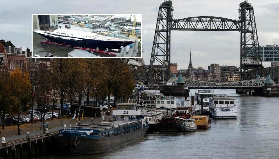 Det er denne bro, der skal fjernes, for at Jeff Bezos nye luksus-yacht kan komme ud til havet. Det er denne bro, der skal fjernes, for at Jeff Bezos nye luksus-yacht kan komme ud til havet.