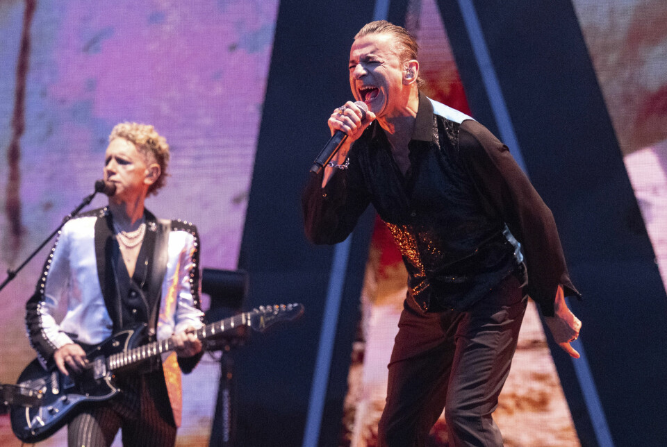 Forsanger Dave Gahan (højre) og guitarist Martin Lee Gore (venstre) er de eneste tilbageværende medlemmer, som var med til at stifte Depeche Mode i 1980. (Arkivfoto).