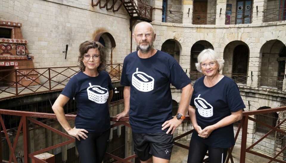 Team Karen Ellemann, Henrik Qvortrup og Pia Kjærsgaard på franske Fort Boyard, hvor Fangerne på fortet optages.