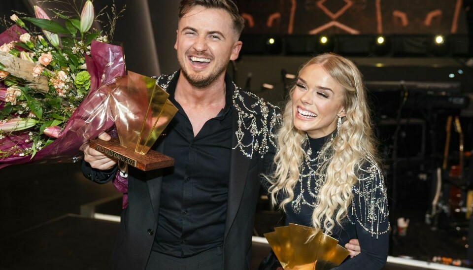 Jimilian Ismaili og Asta Björk Vinder efter sæsonens Vild med Dans finale.