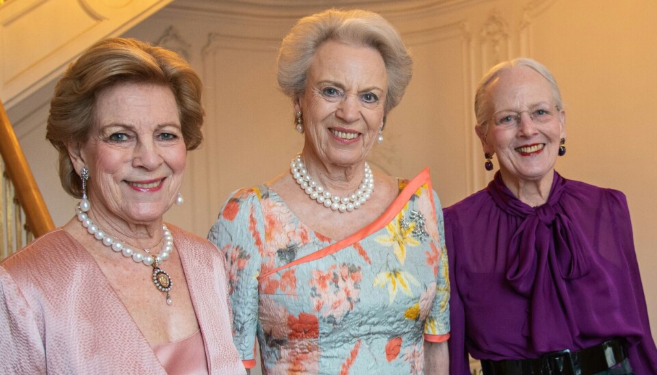 Dronning Anne Marie, Prinsesse Benedikte og Dronning Margrethe samlet.