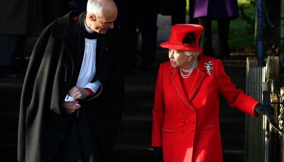 Dronning Elizabeth II ved den julegudstjeneste, som den britiske kongefamilie normalt deltager i - her i 2019. Siden coronaudbruddet begyndte, har dronningen skåret ned på sine aktiviteter.