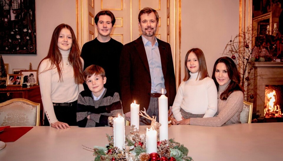 Kronprinsfamilien ses her i julen 2020. Kronprinsfamilien ses her i julen 2020.