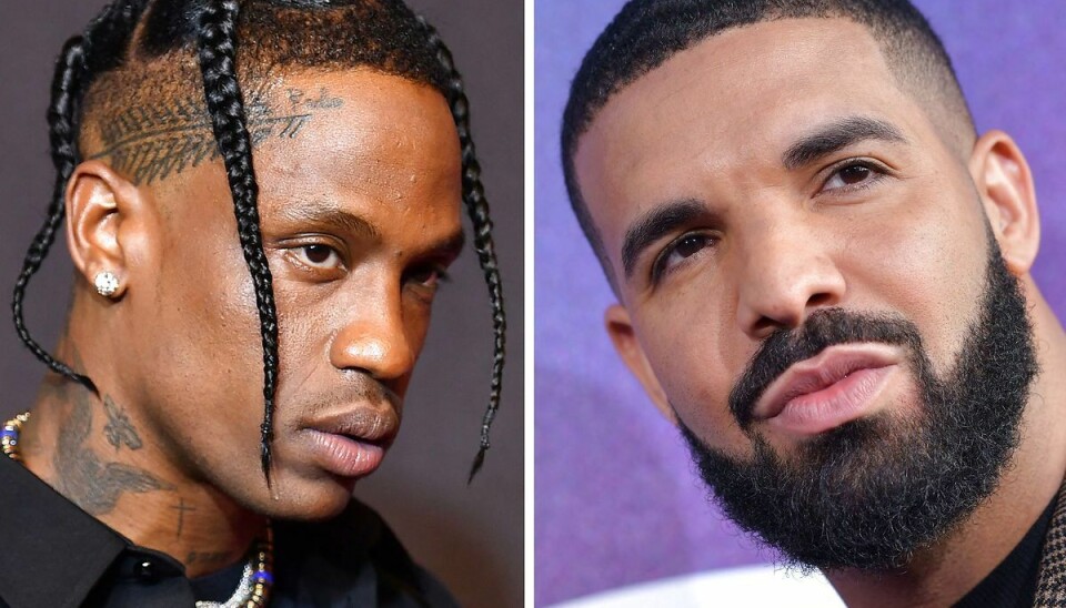 Koncertgæst sagsøger Travis Scott (tv.) og Drake (th.) efter dødsulykke