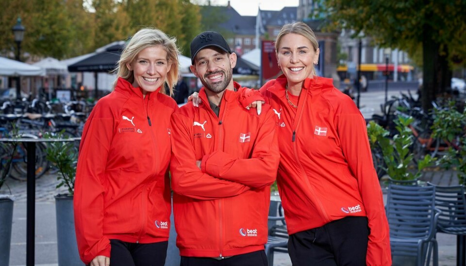 Tre af de fire kendte danskere, Carla Mickelborg, Joel Hyrland og Jeanette Ottesen, der stiller op for Danmark i showet 'Beat Diabetes – kampen for livet'.