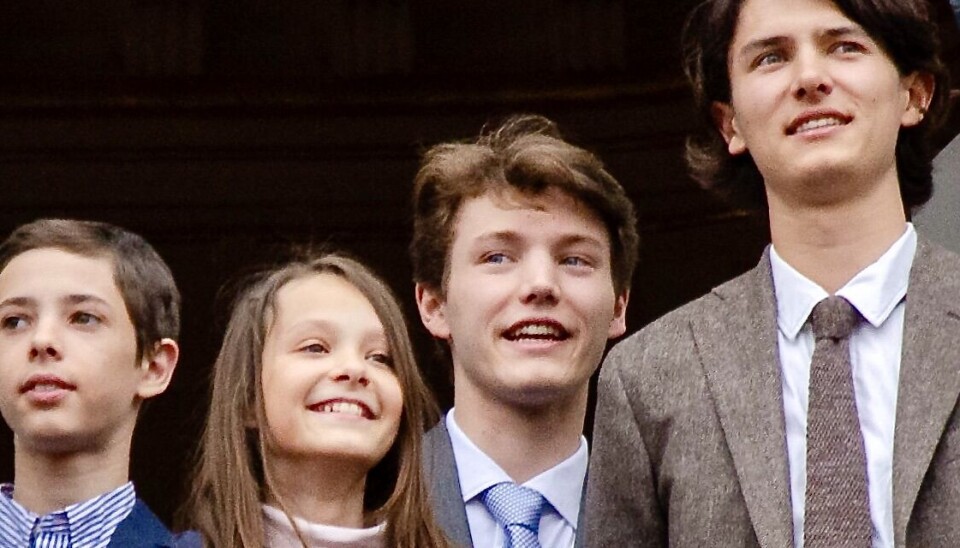 Prins Joachims børn fra venstre Prins Henrik, Prinsesse Athene, Grev Felix og Grev Nikolai.