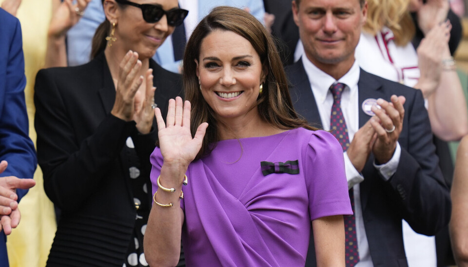 Kate ses her i den royale loge under herrernes Wimbledon-finale sidste søndag.